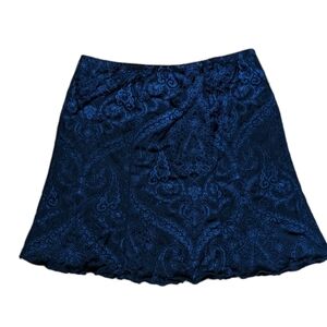 Briggs New York Skirt Black Blue Women's Sz XL Spandex USA Nylon Pull On